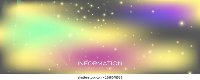 Cosmic 3d Digital Connection. Technology Network. Big Data Background. Gray Polygonal Texture. Gradient Futuristic Wallpaper. Technology Finance. Triangular Poster. Futuristic Architecture.