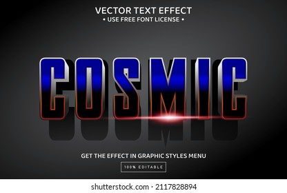 Cosmic 3D editable text effect template