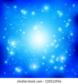 Cosmic abstract background.  Eps 10 vector illustration. Used mesh and opacity mask and transparency layers of background and light