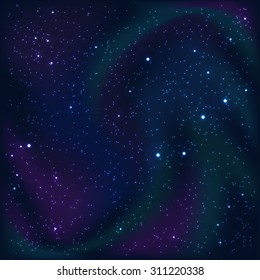 Cosmic abstract background with stars and nebulas. Vector Illustration