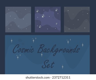 Cosmic Abstract Celestial Backgrounds Set Isolated Vector