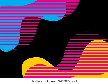 
Cosmic abstract futuristic pattern. Liquid forms. Striped pattern. Vector neon background in minimalist style. Bright hipster poster. semitone