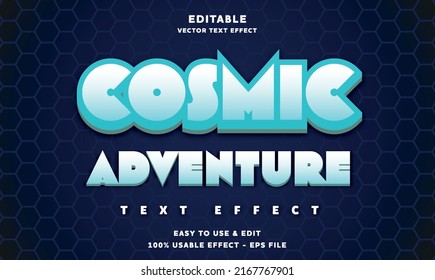 cosmic adventure editable text effect with modern and simple style, usable for logo or campaign title