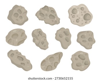 Cosmic Asteroid Rock Illustration Collection