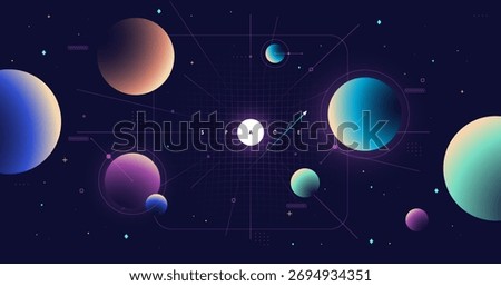 Cosmic backdrop for sleek presentation layouts. A minimalistic approach to space-themed brochure design.