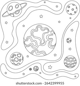 Cosmic background contur vector illustration