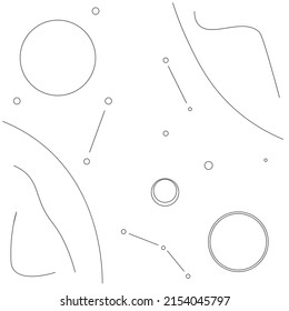 Cosmic background line drawing vector illustration