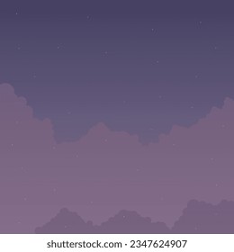 Diseño vectorial de las estrellas de las nubes del cielo en segundo plano