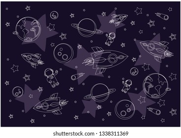 cosmic background, space (white, purple)