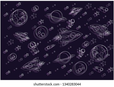 cosmic background, space (white, purple)