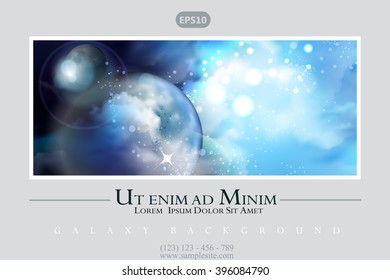 THE COSMIC BACKGROUND.GALAXY. Cover. Leaflet.FLYER.Vector illustration.