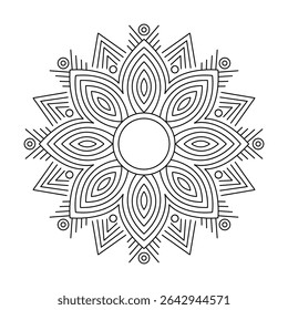 Cosmic Bloom Harmony Mandala coloring book page