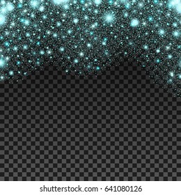 Cosmic blue sparkles drop background. Vector illustration