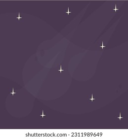 Fondo de la caricatura cósmica Diseño vectorial de las Estrellas Púrpura Mágicas