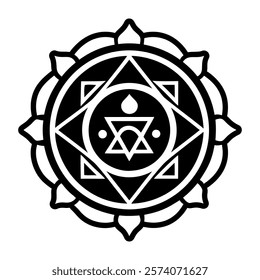 Cosmic chakra symbol icon in solid style