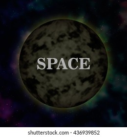 Cosmic clouds of mist on bright colorful backgrounds. Planet over the nebulae in space. Vector illustration