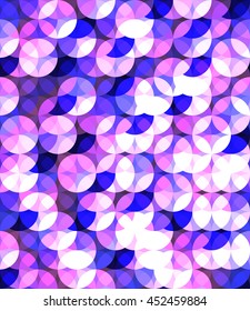 Cosmic color seamless pattern in cool colors. Circle sparkling figures. EPS 10
