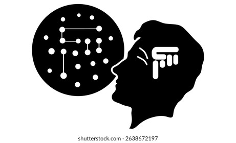 Cosmic Consciousness symbol, black isolated silhouette