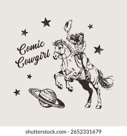Cosmic Cowgirl Space Rodeo Design