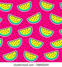 Cosmic crazy Watermelon seamless pattern.