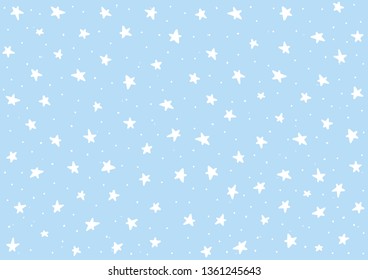 Cosmic cute stars background. Vector star sky for children decoration.