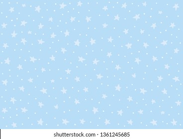 Cosmic cute stars background. Vector star sky for children decoration.