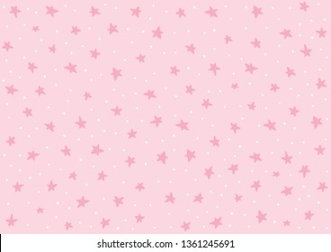 Cosmic cute stars background. Vector star sky for children decoration.