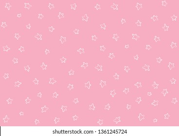 Cosmic cute stars background. Vector star sky for children decoration.