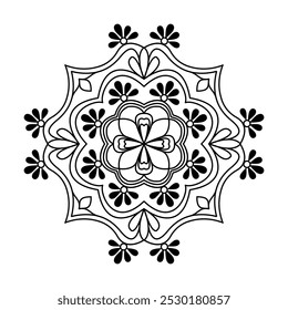 Cosmic Decorative mandala coloring book page. Easy Mandala Coloring Book Pages for Adults to Relax, Experiences Give Relief. Resizeable Vector File