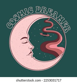 cosmic dreamer vector moon and stars