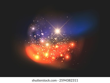 Cosmic dust with stars, the cosmos or galaxy, Magic cloud with sparkles, colorful fairy stardust
