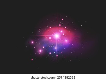 Cosmic dust with stars, the cosmos or galaxy, Magic cloud with sparkles, colorful fairy stardust
