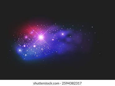 Cosmic dust with stars, the cosmos or galaxy, Magic cloud with sparkles, colorful fairy stardust
