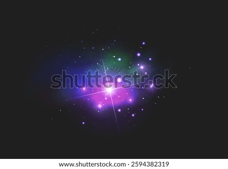 Cosmic dust with stars, the cosmos or galaxy, Magic cloud with sparkles, colorful fairy stardust

