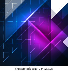 Cosmic electric background with shiny glowing plexus electricity impulses. Vector technology wallpaper
