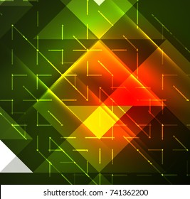 Cosmic electric background with shiny glowing plexus electricity impulses. Vector technology wallpaper