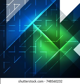 Cosmic electric background with shiny glowing plexus electricity impulses. Vector technology wallpaper