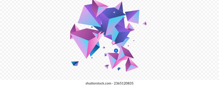 Cosmic Elements Vector Panoramic Transparent Background. Magical Business Geometric Decoration. Unicorn Minimal Jewel Design. Gradient Triangle Graphic Brochure.