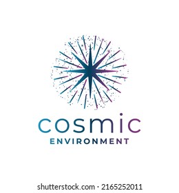 cosmic environment logo with a star circling the center of the star in the center