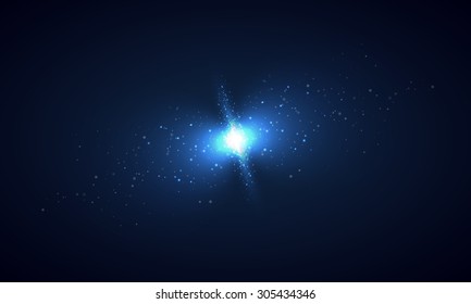 Cosmic explosion.birth or death of stars. Vector illustration.