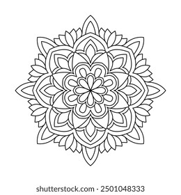 Cosmic floral elegance mandala coloring book page. Easy Mandala Coloring Book Pages for Adults to Relax, Experiences Give Relief. Resizeable Vector File