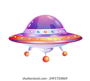 cosmic flying saucer isolated on white background