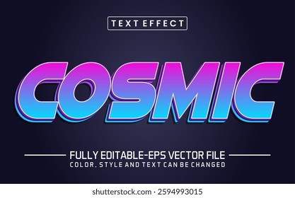 Cosmic font Text effect editable