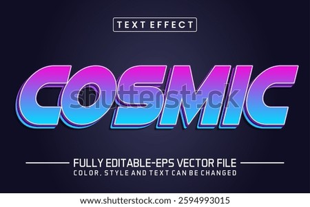 Cosmic font Text effect editable