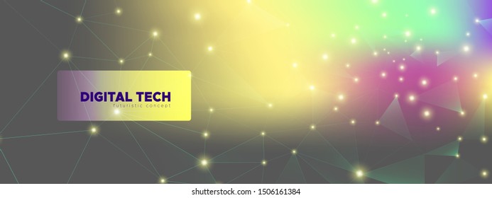 Cosmic Futuristic Architecture. Technology Network. Big Data Background. Gray Triangular Poster. Magic 3d Digital Wallpaper. Technology Graphic. Polygonal Pattern. 3d Digital Connection.