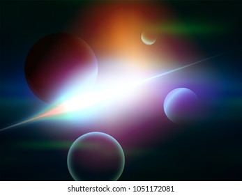 Cosmic galaxy background with nebula, stardust and bright shining stars. Brochures, posters, or banner design.