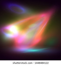 Cosmic Galaxy Background with nebula, stardust and bright shining stars. vector abstract illutration.