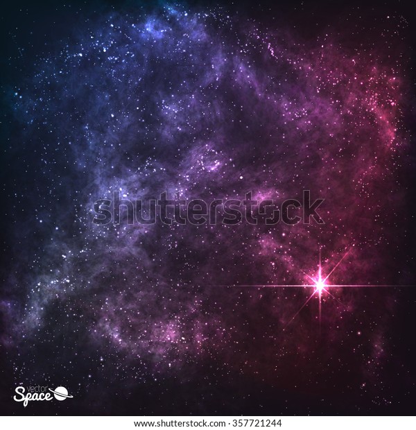 星雲 星塵 明るく輝く星々の背景に宇宙の銀河 デザイン アート