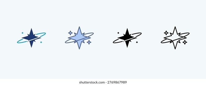 Cosmic Galaxy Multiple Icon Illustration Vector