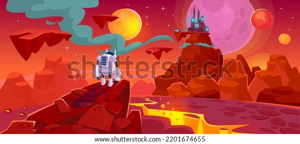 Vektor Stok Cosmic Game Background Outer Space Planet Tanpa Royalti